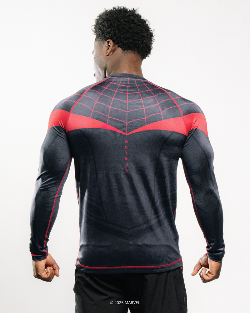 miles morales card sleeves Spider-Man Miles Morales Compression Long Sleeve XS