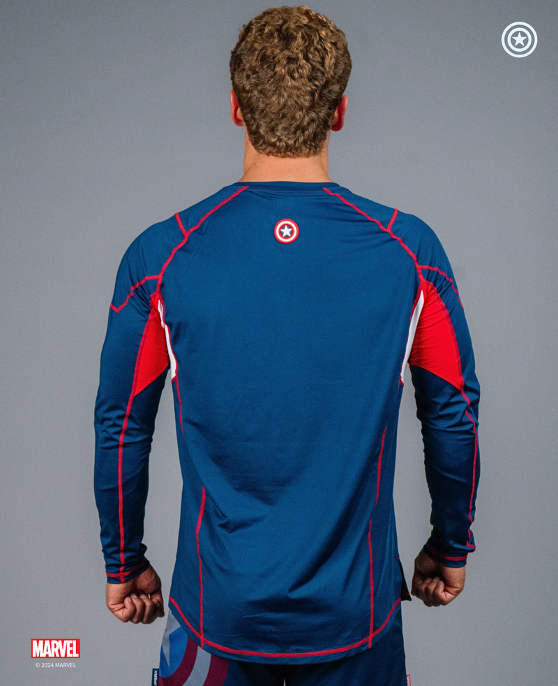 CAPTAIN AMERICA Performance Long Sleeve 2XL CAPTAIN AMERICA Performance Long Sleeve 2XL