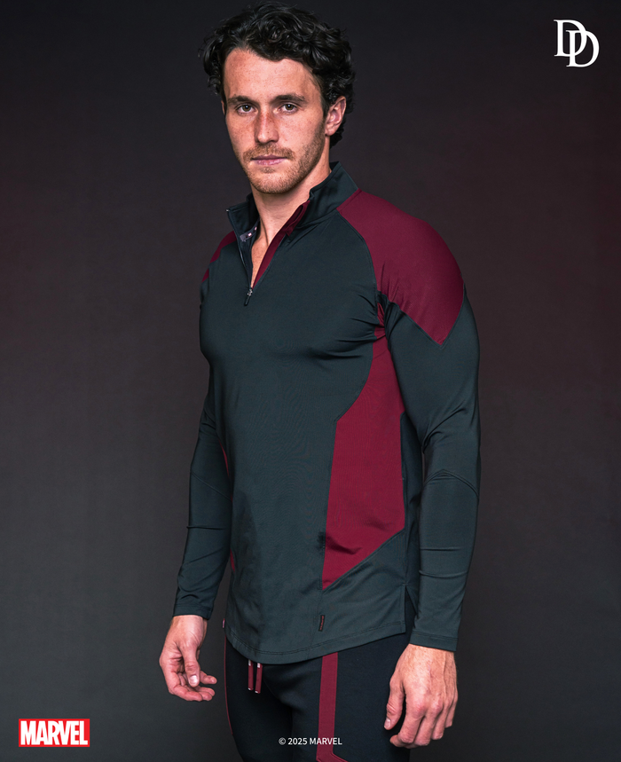 DAREDEVIL Performance 1/4 Zip Long Sleeve - Midnight Black