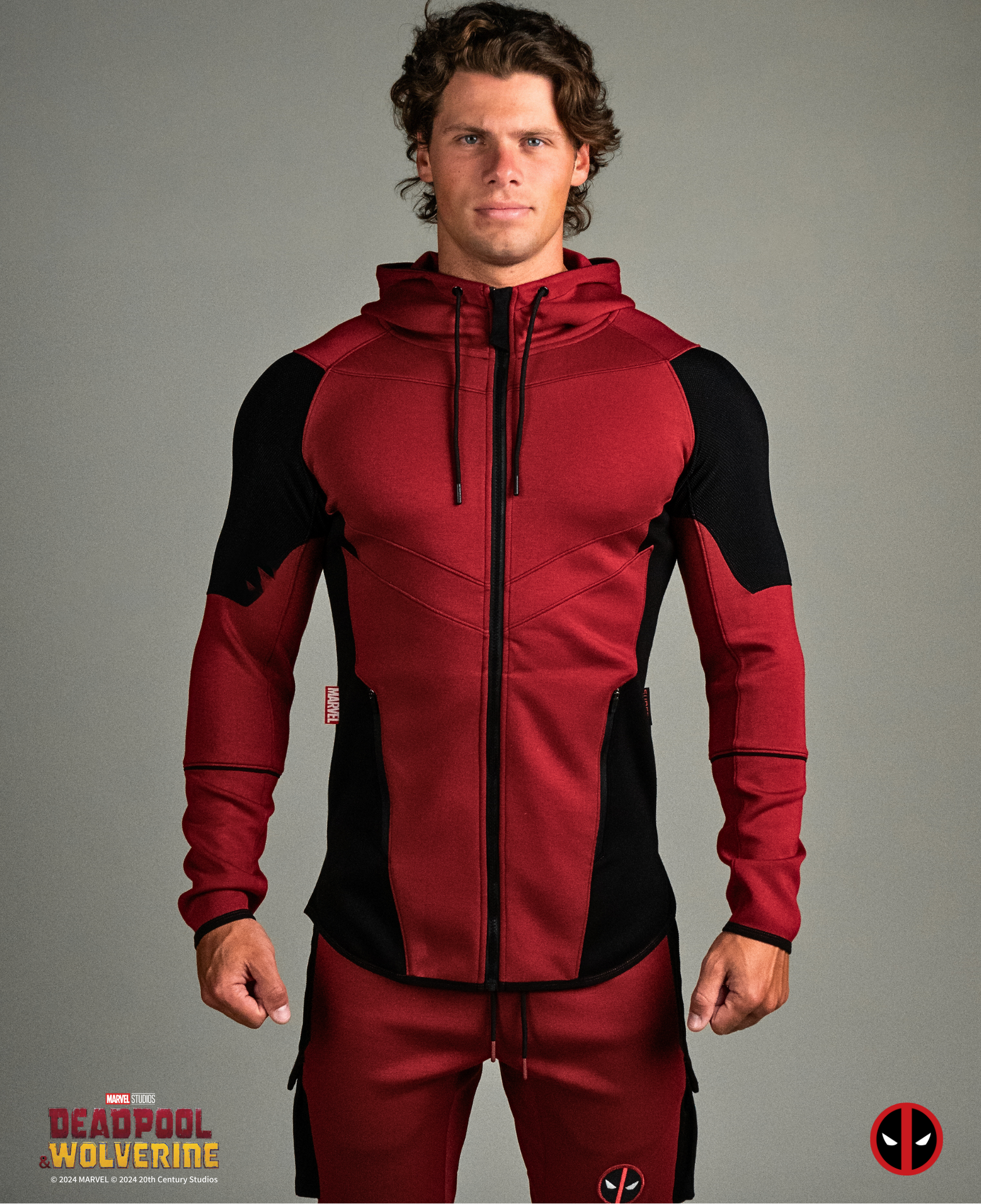 Felpa Con Cappuccio Deadpool Cosplay – Unisex, Manica Lunga, Rossa, Leggera