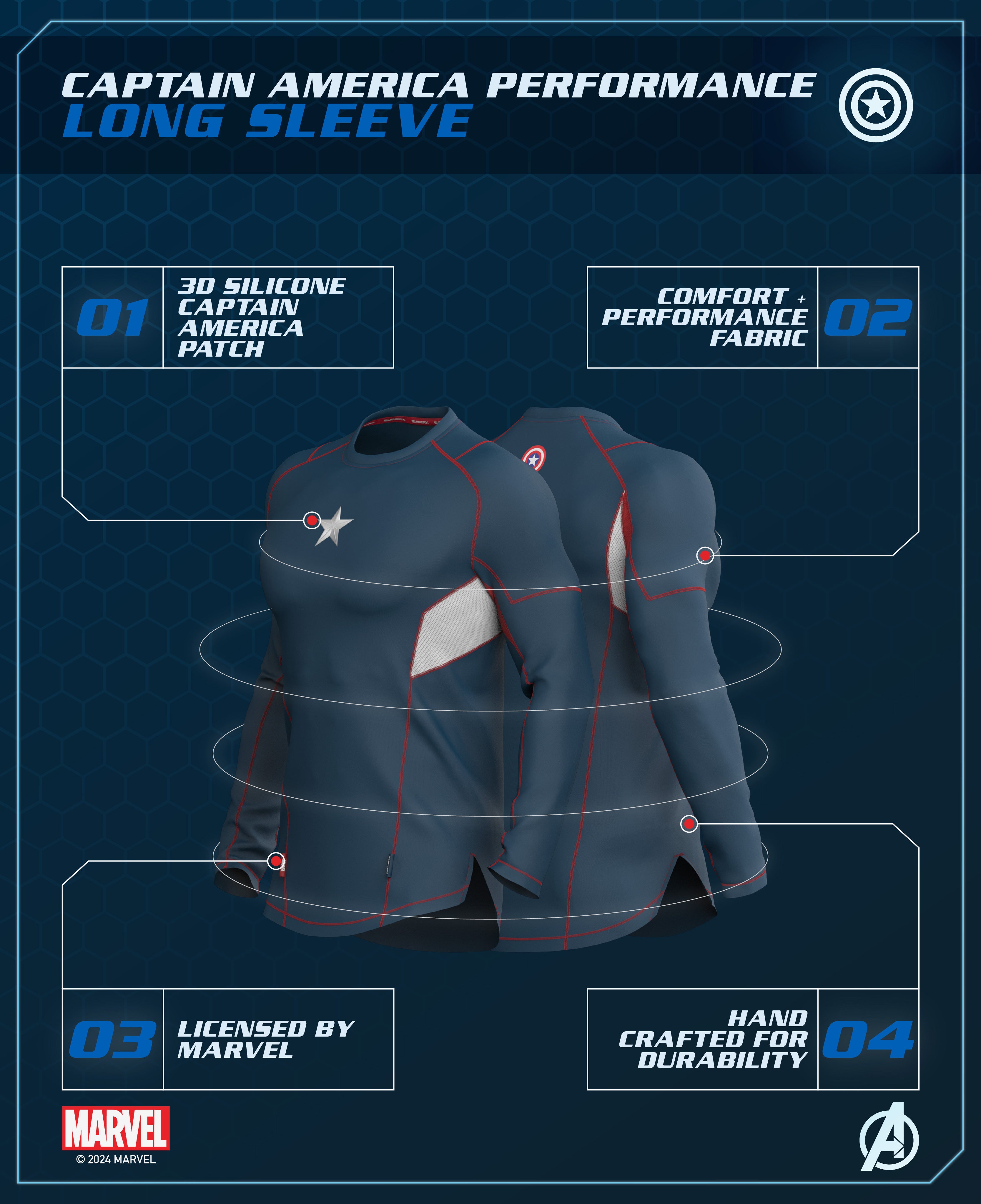 CAPTAIN AMERICA Performance Long Sleeve 2XL