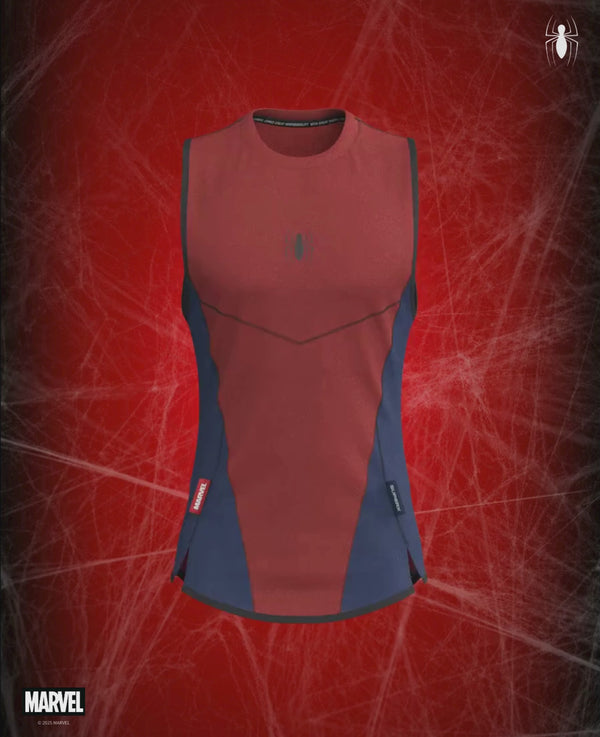 Marvel Comics 90's Spider-Man Circle Logo Adult Tank Top – Blue Cotton